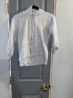 Light Gray Zip-Up Hoodie Sweatshirt